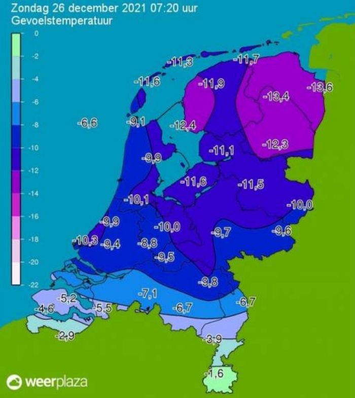 气象部门警告：荷兰大部分地区气温较低，夜间或有雨夹雪