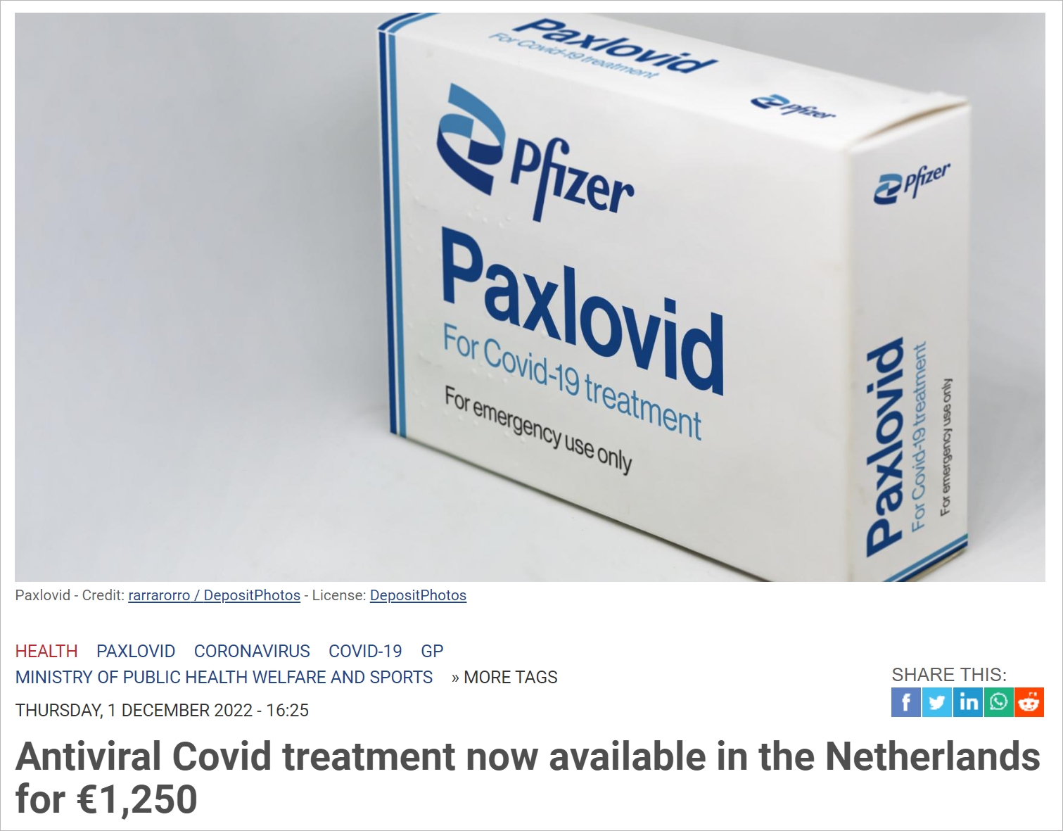 荷兰正式上市新冠口服药，定价1242欧元！药效测试结果公开