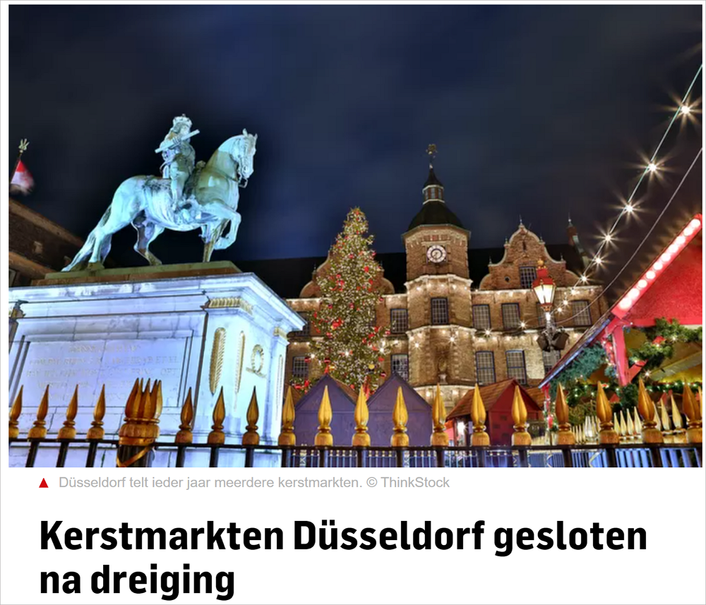 收到恐怖袭击警告？荷兰人很喜欢的这个圣诞市场被迫疏...