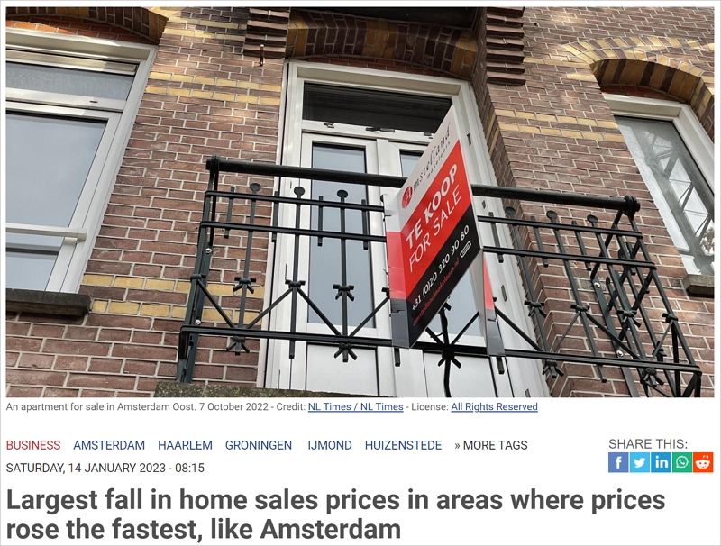 荷兰房市转折点来了？阿姆房价跌幅最大，北部这个城市涨12%