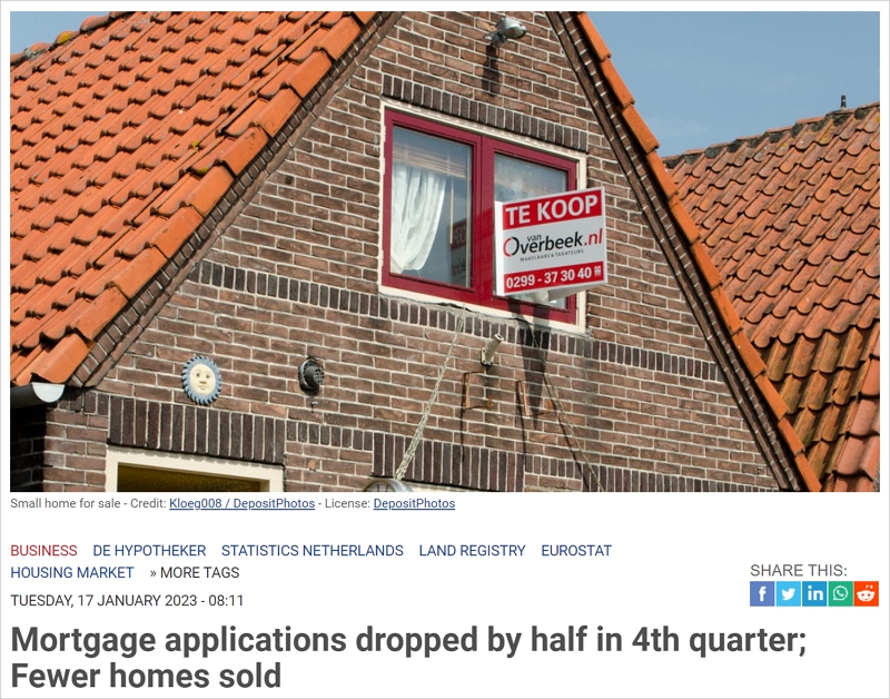 荷兰房贷申请数下跌45%！房市寒冬要来了？装修贷款或呈上升趋势