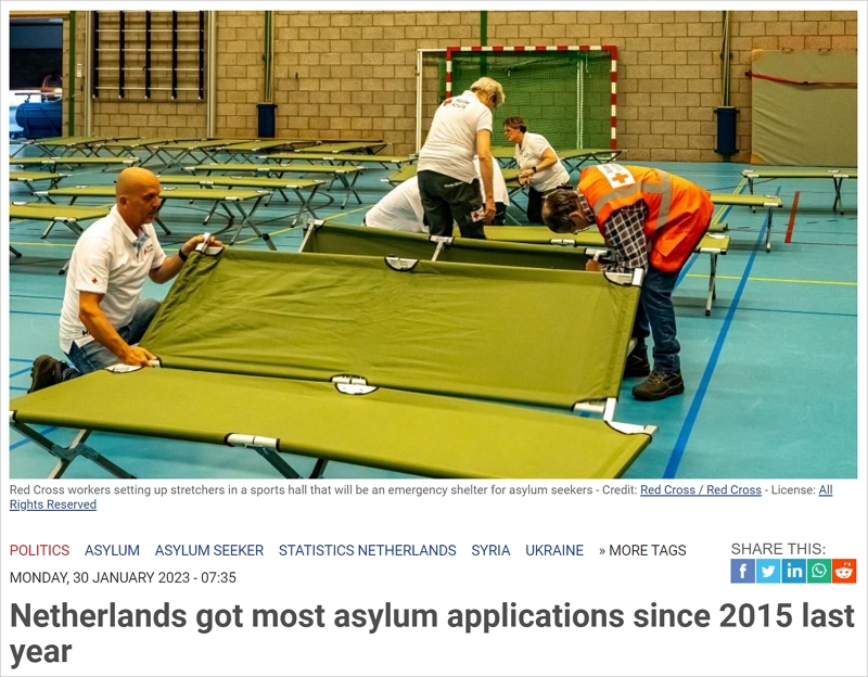 在荷兰申请庇护人数大涨，增长43.6%，主要来自这四个国家