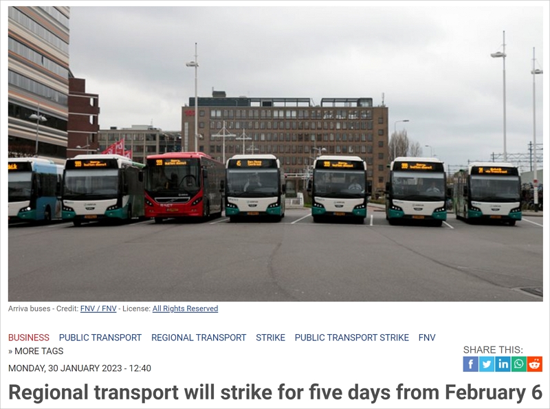 大罢工继续！荷兰公交下周停五天？清洁工人也停工，垃圾堆积如山没人管？