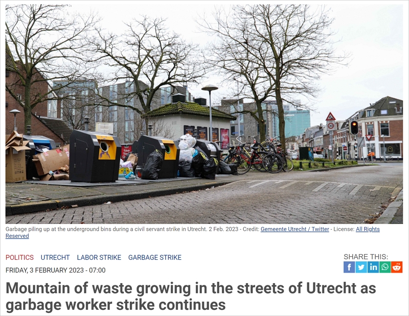 荷兰这个城市垃圾堆积如山，垃圾站关闭…市民投诉，市政不管