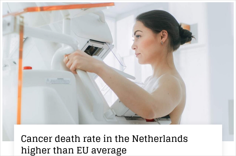 荷兰癌症死亡率高于欧洲平均水平，最常见的三种癌症是…