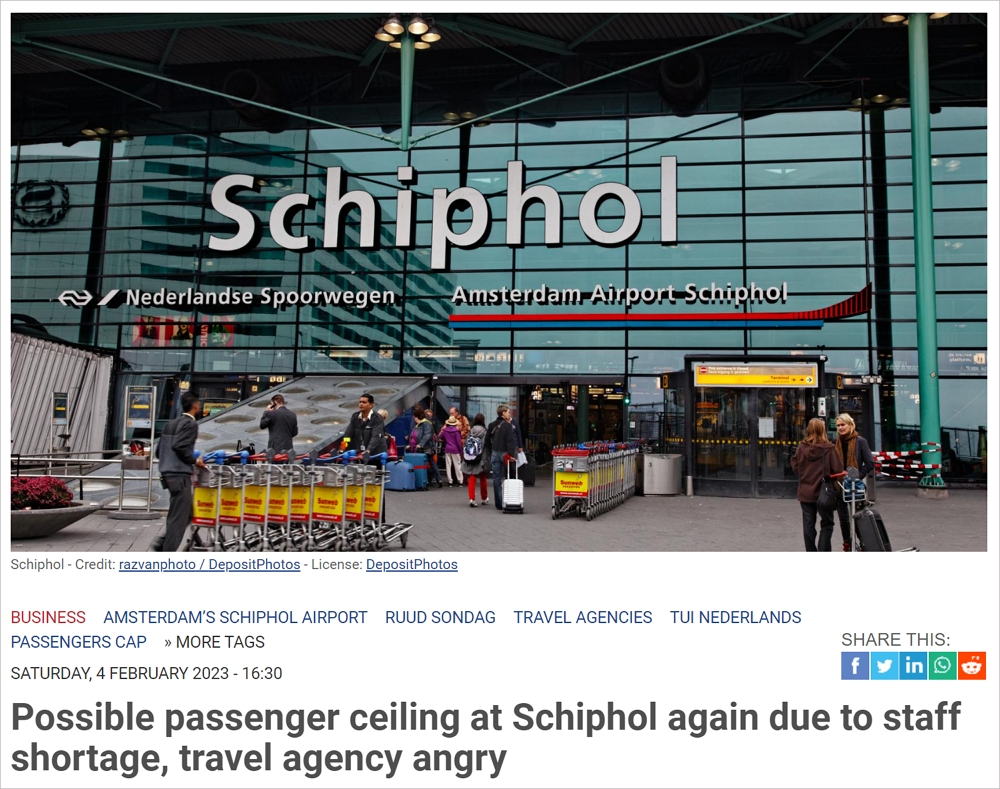 "摆烂"的荷兰机场要回来了！或再次限制出发航班数量，并向乘客收附加费