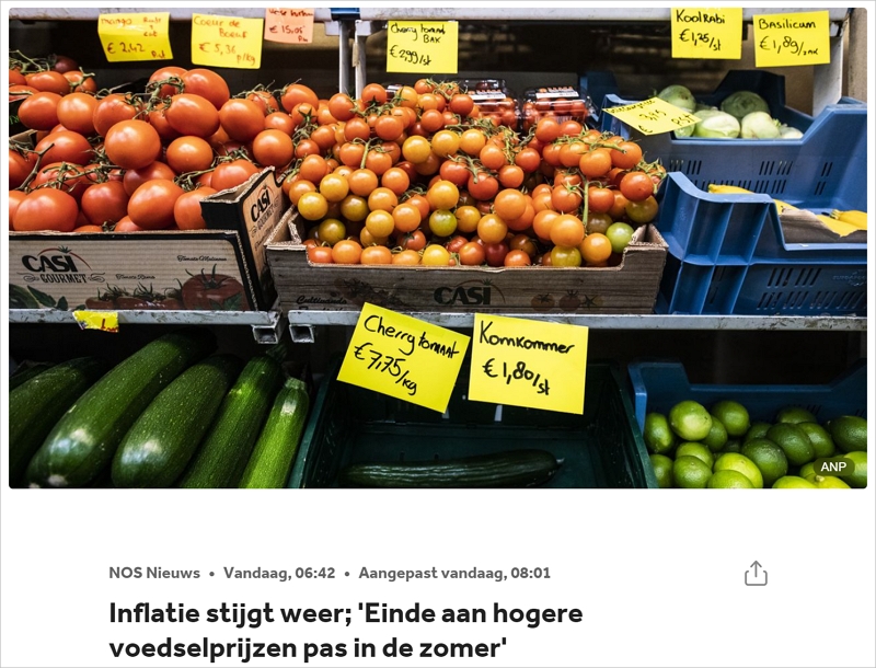 荷兰通胀率又开始涨了！物价暂时不会降？AH超市老板作出回应