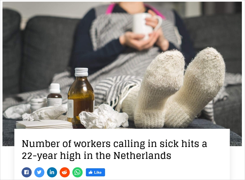 连续7年增长！荷兰员工病假缺勤率创20年来新高，哪些行业最严重？