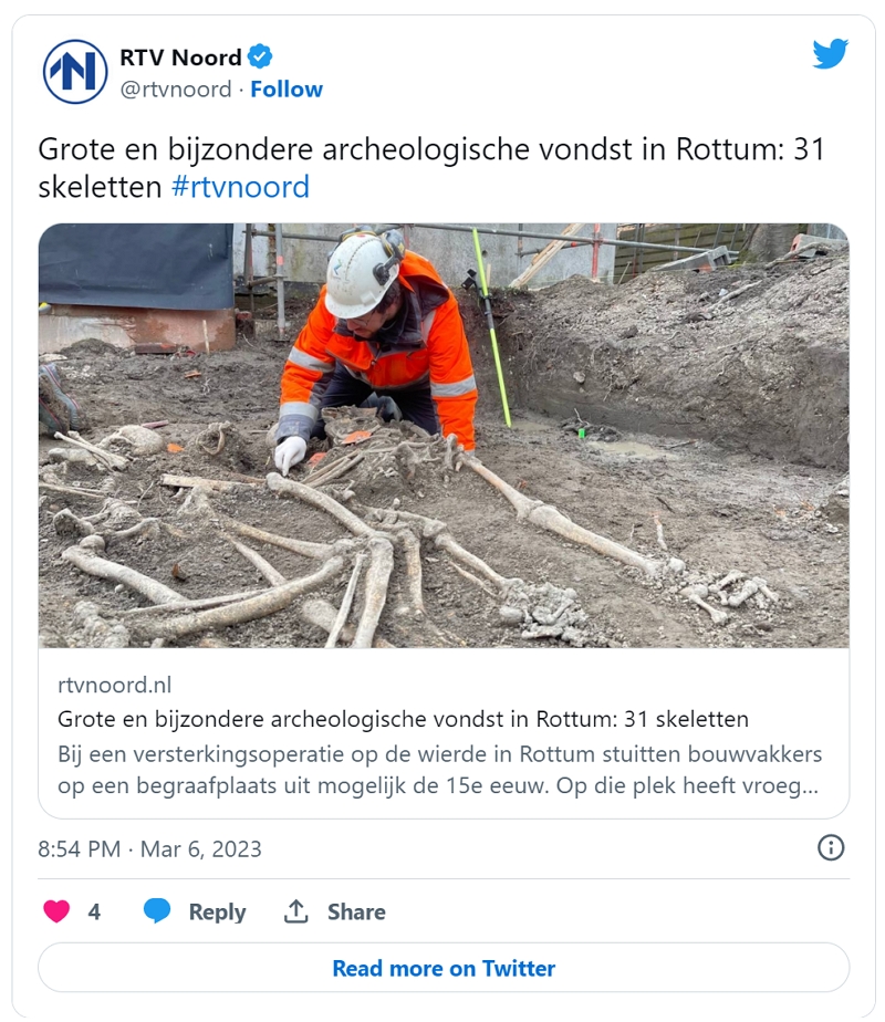 挖出31具骸骨！荷兰考古人员意外发现"墓地"，大部分是儿童