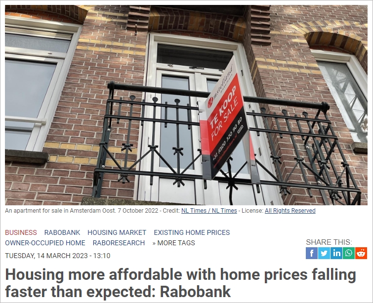 荷兰房价今年下跌将超过预期！买房人数或有望回升，明年价格见底？