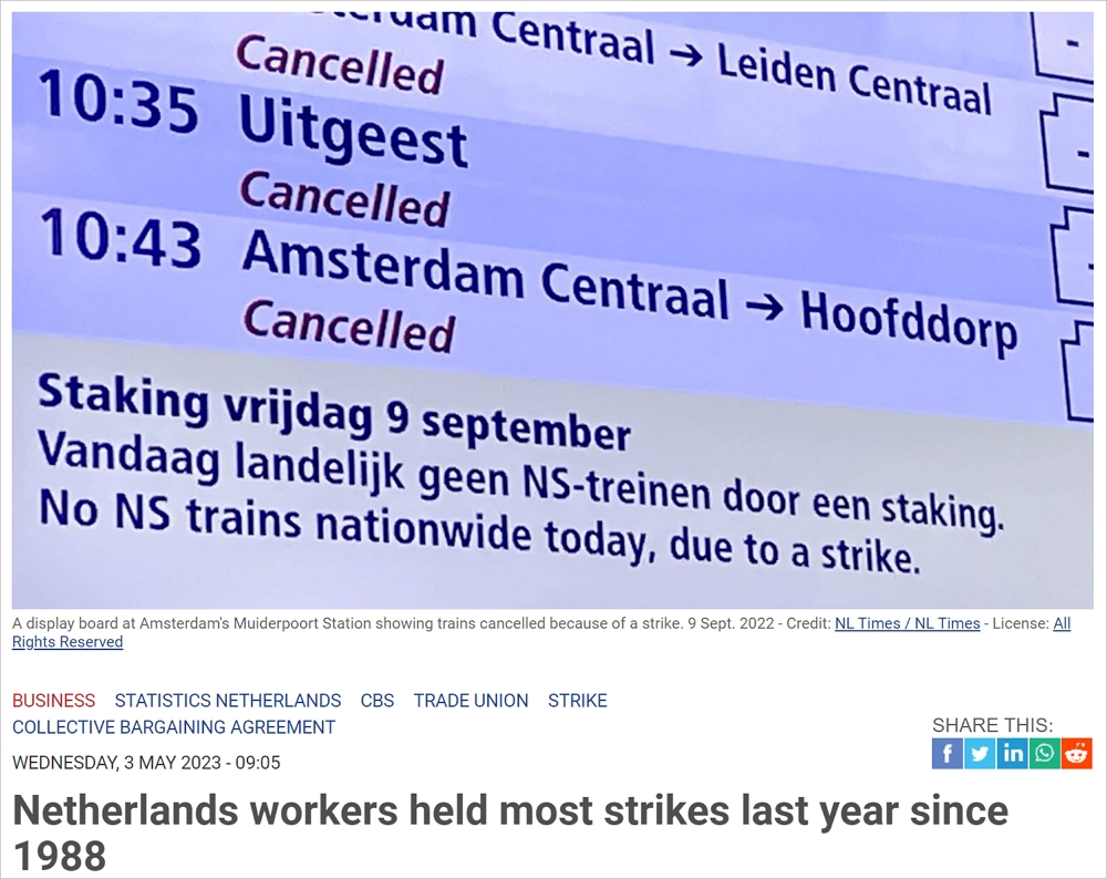 荷兰罢工次数创1988年以来新高，哪些行业最爱罢工？