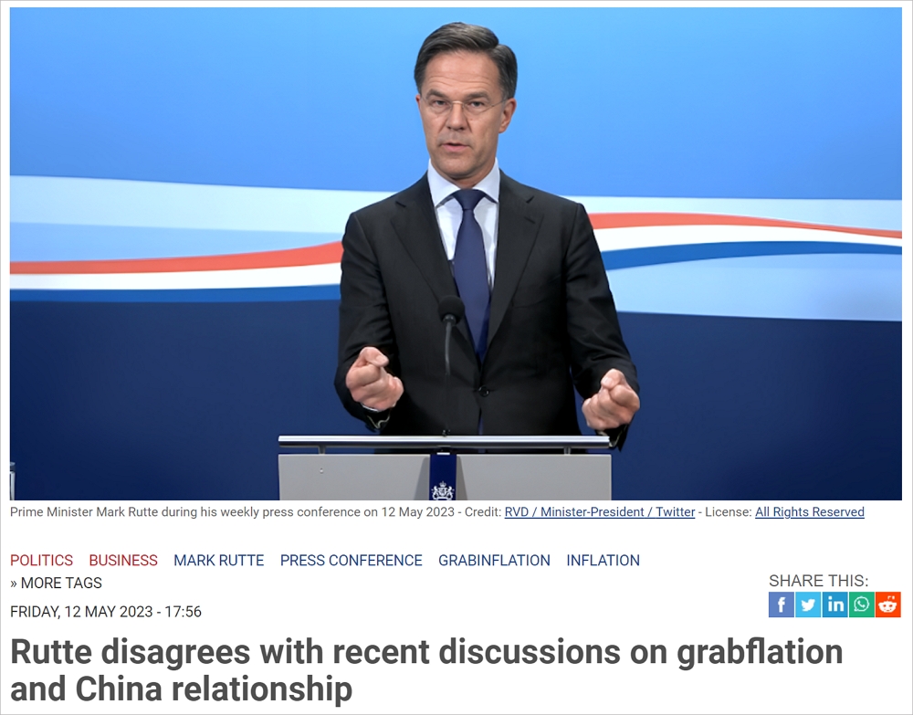 荷兰首相"罕见"公开发表对中国关系最新看法，不同意与中国停止对话