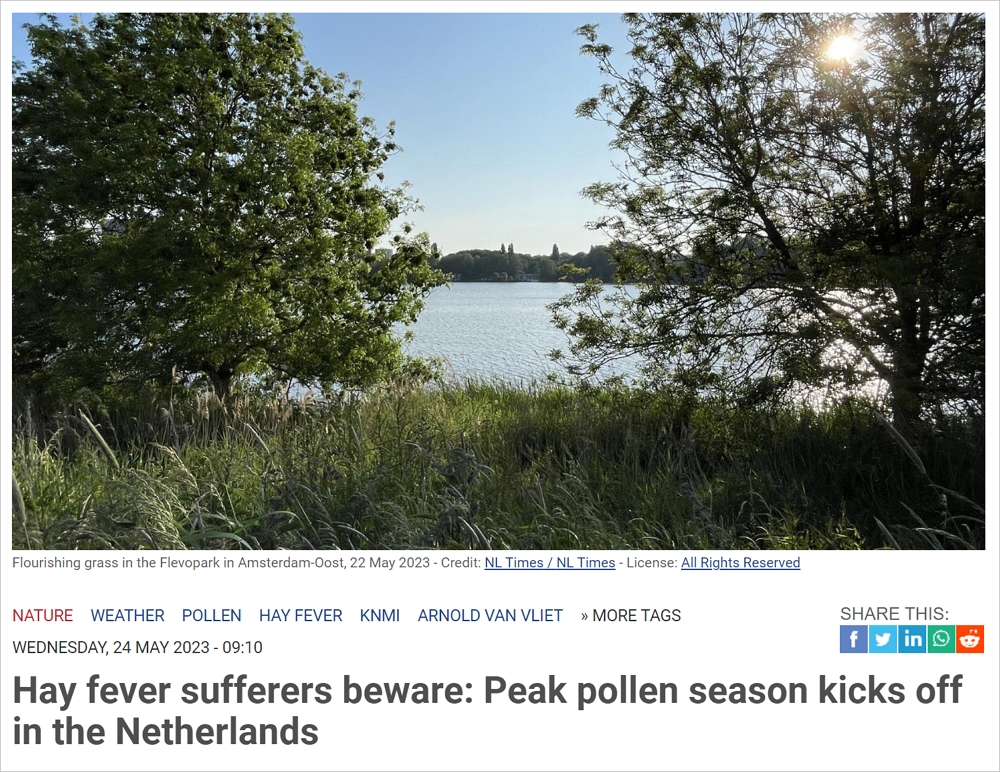 荷兰正进入严重的花粉季，预计持续到7月，文末的预防锦囊记得领