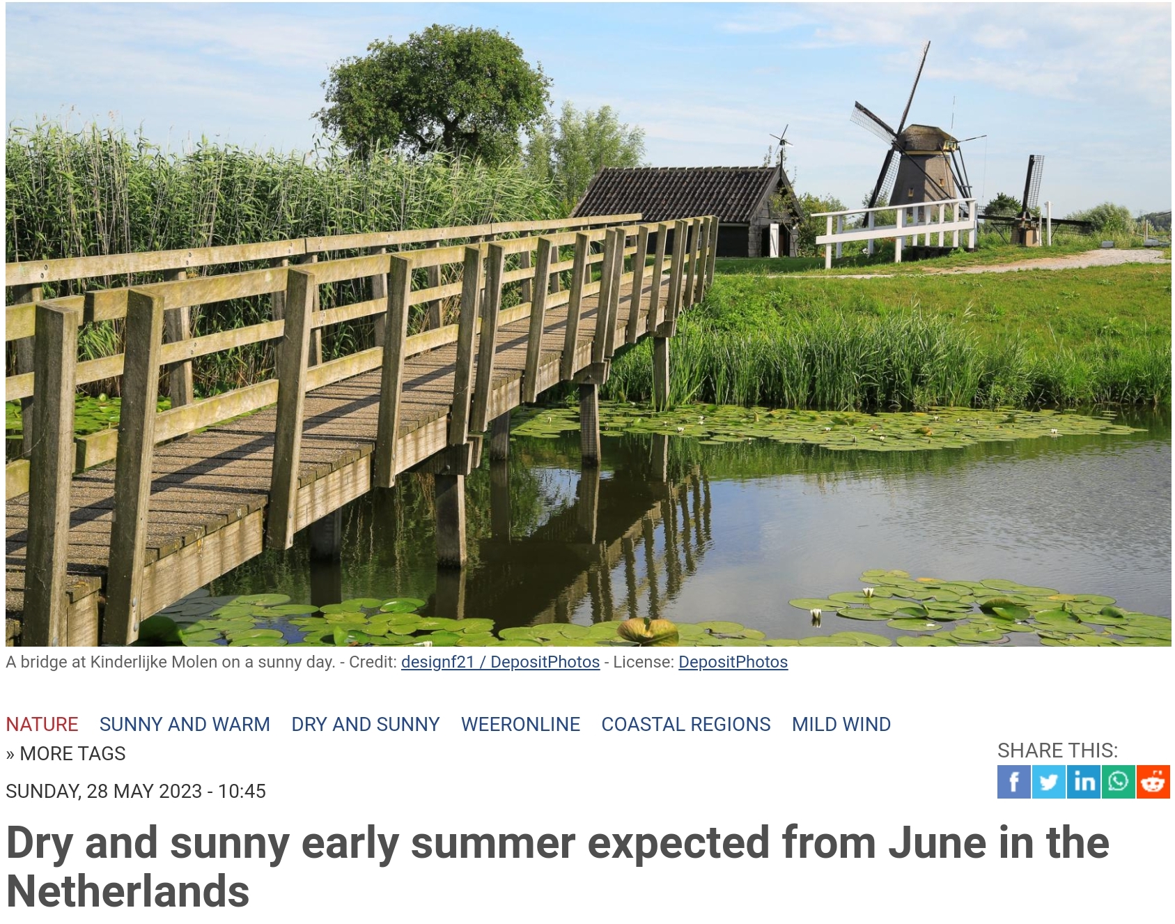 气象专家预测荷兰6月天气，有户外出行或者活动计划的小伙伴留意了