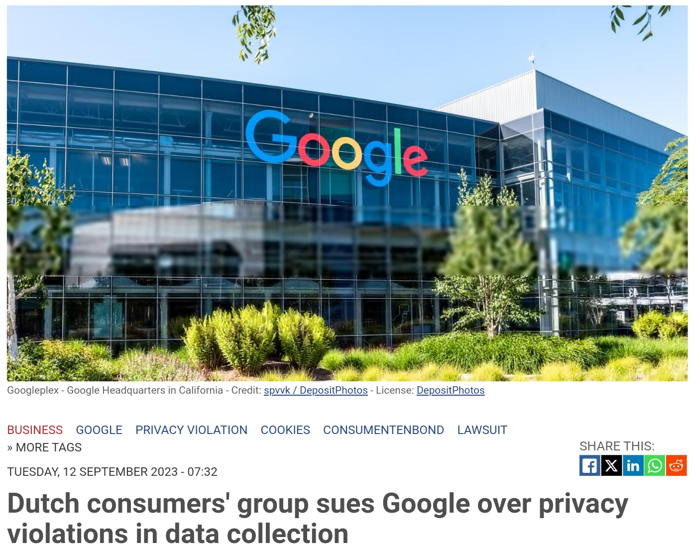 Google在荷兰被正式告上法院，8万多人联名登记索赔，每人将获得750欧元