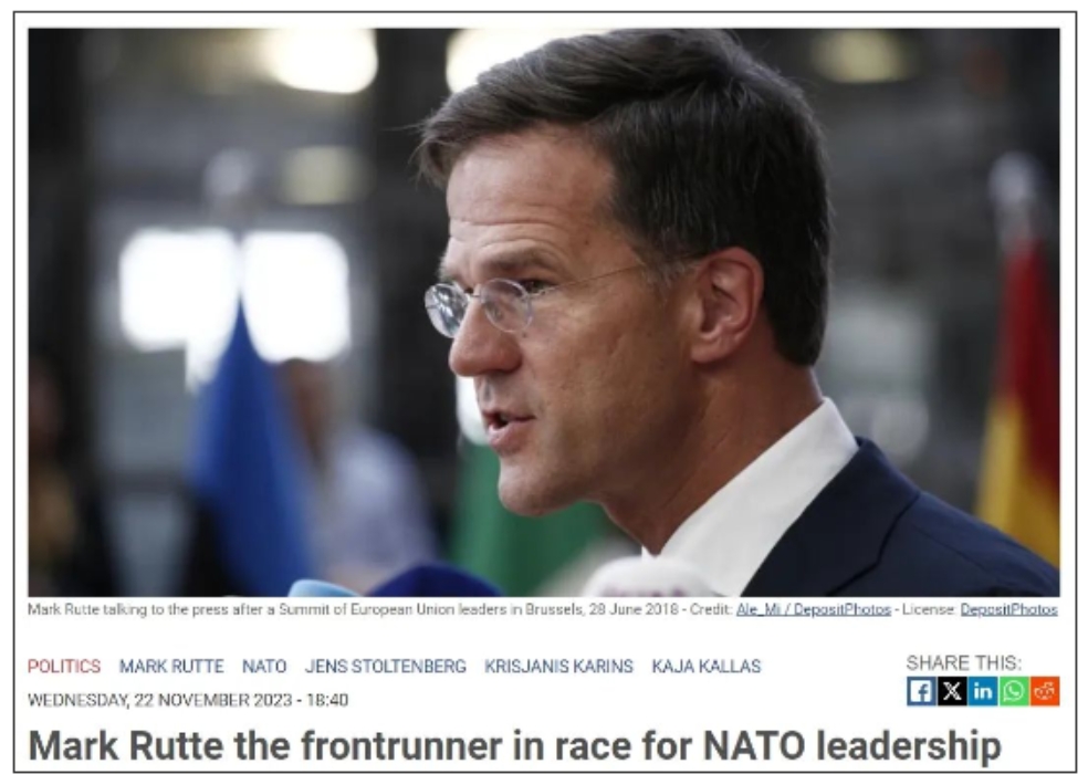 小道消息！荷兰现任首相Mark Rutte将大概率成为北约领导人