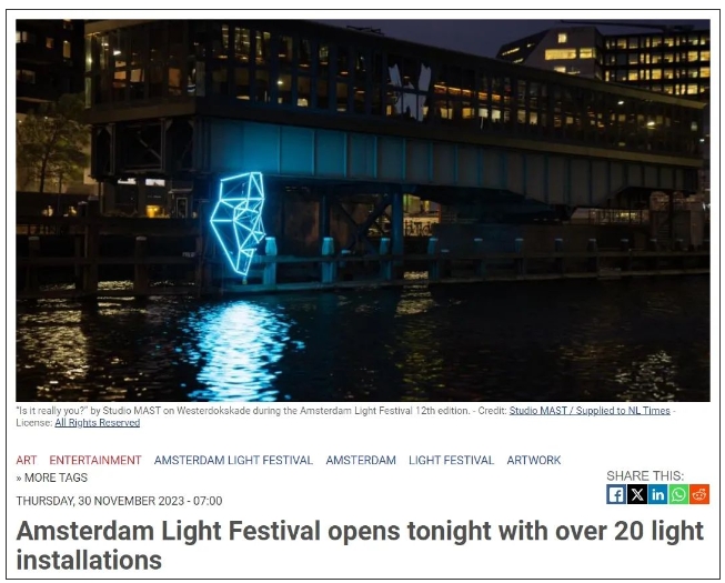 阿姆斯特丹灯光节已经正式开始！可考虑乘船游览，75分钟的视觉盛宴