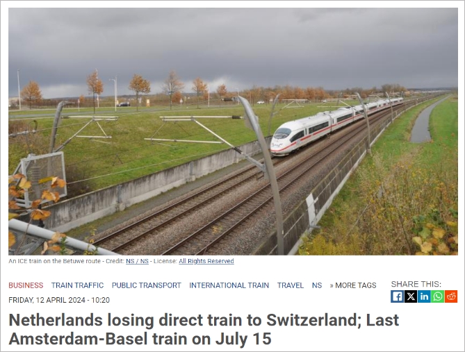 已运营近百年的这条荷兰火车线路说停就停，德国人搞什么鬼？