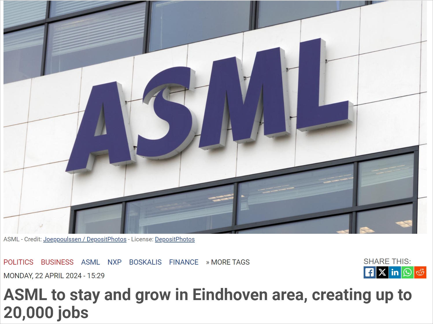 重大利好！ASML或留荷兰发展，这一地区将迎来巨大变革