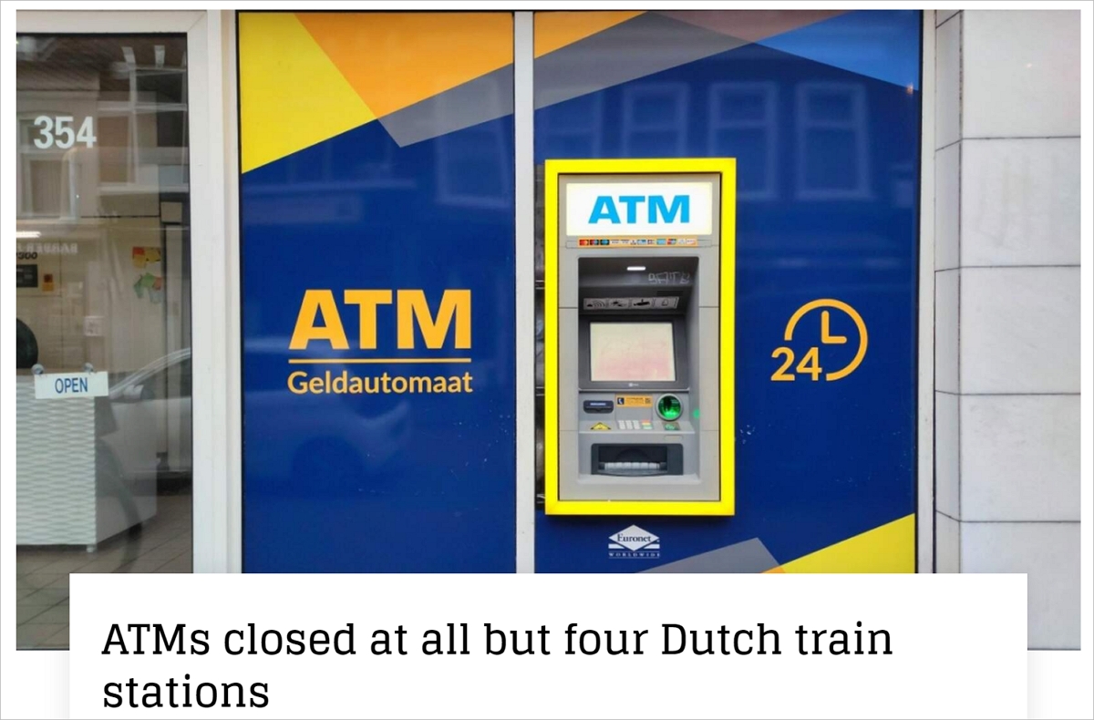 紧急调整！NS临时关闭荷兰几乎所有车站的提款机