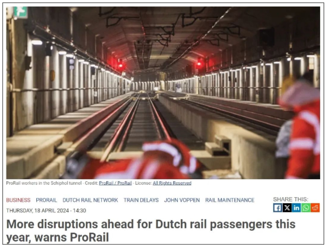 荷兰新一轮火车线路维护开始！这出行的影响有点大
