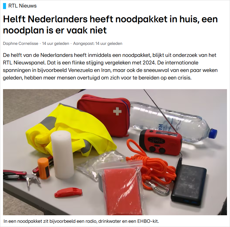 荷兰人慌了？一半家庭准备应急包，但真正会应对的没几个
