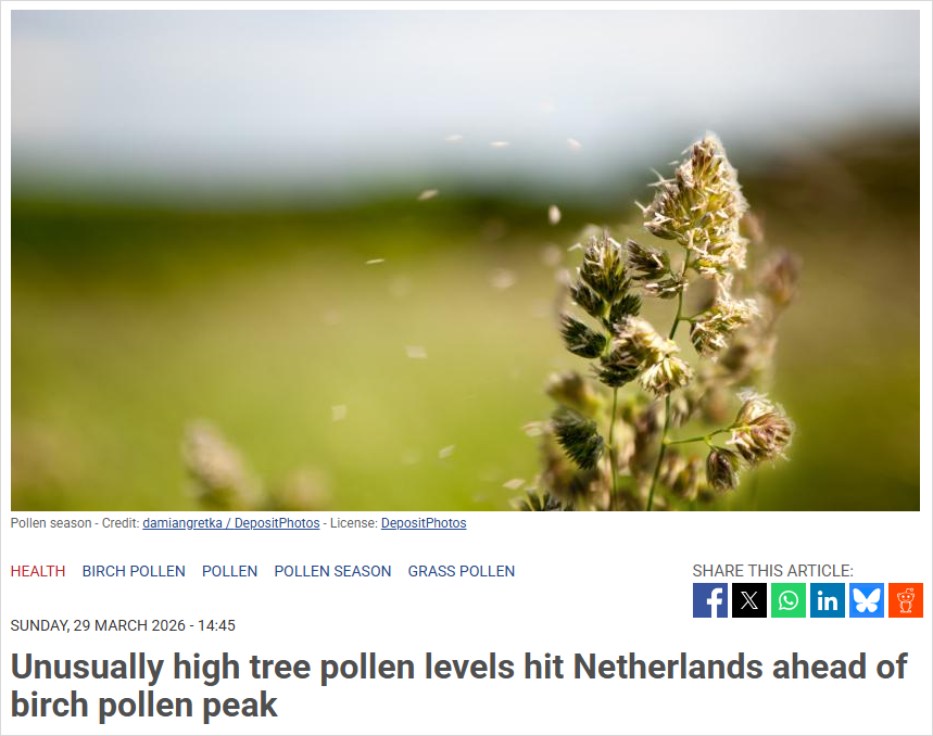 注意！未来几天，荷兰很多人或疯狂打喷嚏，但难受只是开始