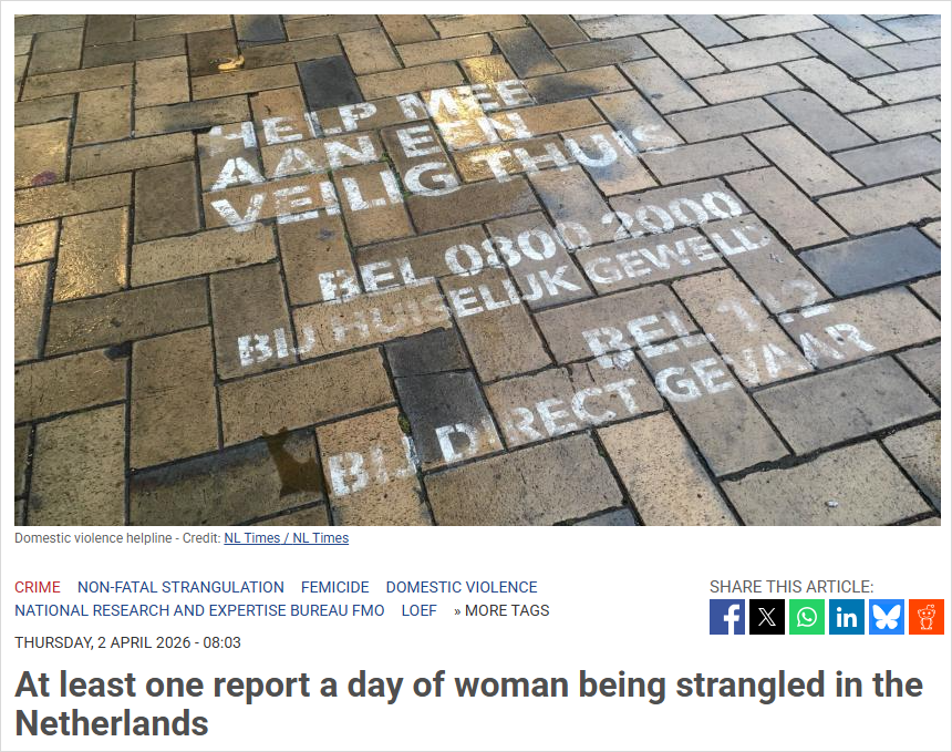 惊人！荷兰每天至少一名女性被勒脖子，真相可能更吓人