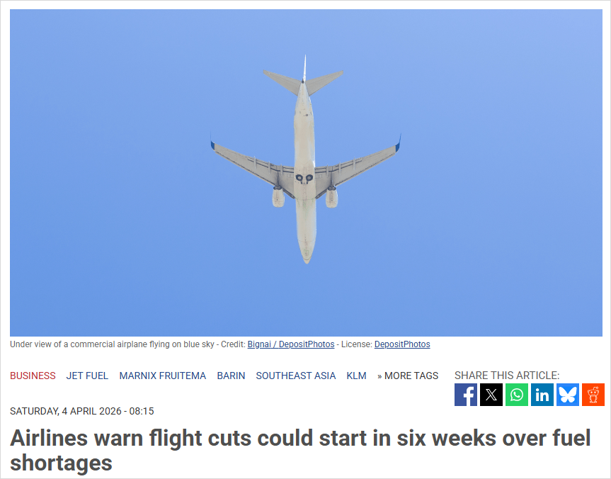 燃油危机逼近！洲际航班或减少，亚洲成"重灾区"，中国呢…